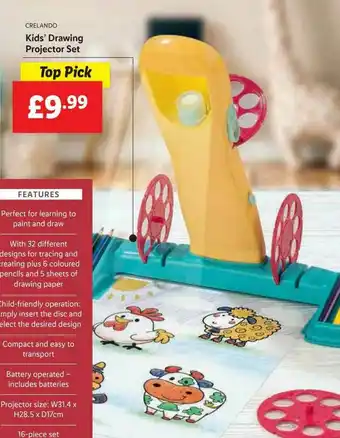 Lidl Crelando Kids' Drawing Projector Set offer
