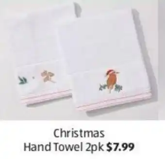 Aldi Christmas Hand Towel 2pk offer