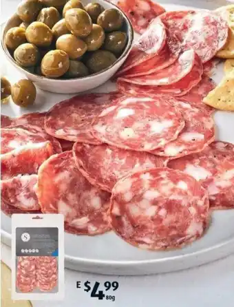 Aldi Sliced Salami with Danish Blue Cheese 80g offer