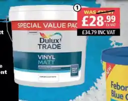 Buildbase DULUX Trade Vinyl Matt Emulsion Pure Brilliant White offer