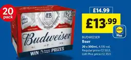 Lidl BUDWEISER Beer offer