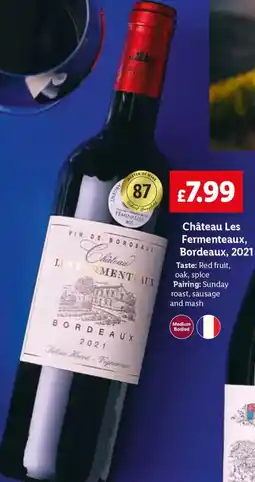Lidl Château Les Fermenteaux, Bordeaux, 2021 offer