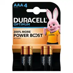 Morrisons Duracell Optimum AAA Alkaline Batteries LR03 offer