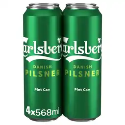 Iceland Carlsberg Danish Pilsner Lager Beer 4 x 568ml Pint Can offer