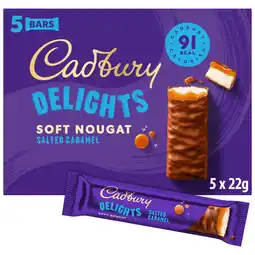 Morrisons Cadbury Delights Salted Caramel Chocolate Nougat Bar 5 Pack offer