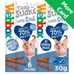 Morrisons Webbox Cats Delight Tasty Sticks With Cod 6 Sticks offer