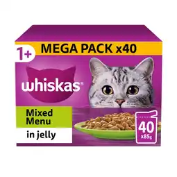 Morrisons Whiskas 1+ Mixed Menu Adult Wet Cat Food Pouches in Jelly offer