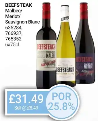 Bestway BEEFSTEAK Malbec/ Merlot/ Sauvignon Blanc offer