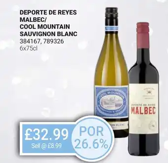 Bestway Deporte de reyes malbec/ cool mountain sauvignon blanc offer