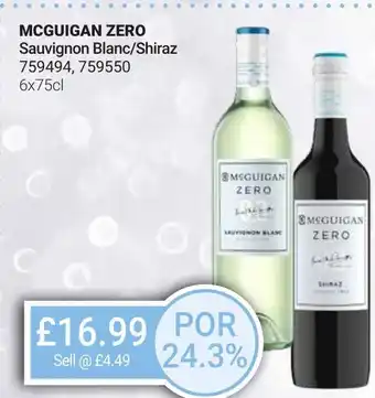 Bestway MCGUIGAN ZERO Sauvignon Blanc/Shiraz offer