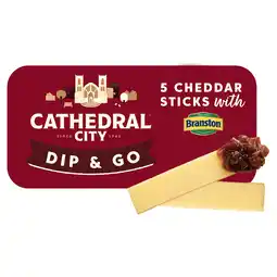 Iceland Cathedral City 5 Cheddar Sticks with Branston Pickle Dip 60g offer