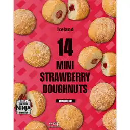 Iceland Iceland 14 (Approx.) Mini Strawberry Donuts 175g offer