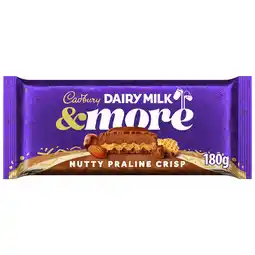 Iceland Cadbury Dairy Milk &More Nutty Praline Crisp Milk Chocolate Bar 180g offer