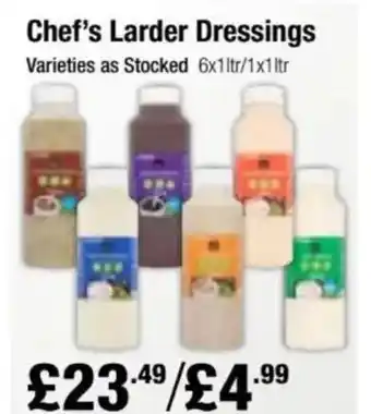 Makro Chef's Larder Dressings offer