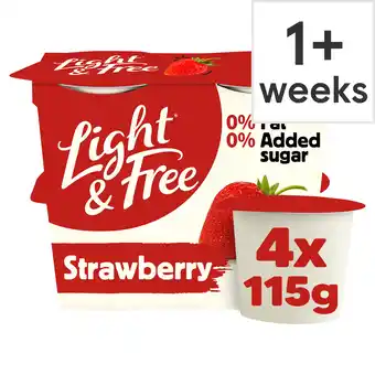 Tesco Light & Free Greek Style Strawberry Yogurt 4 X 115G offer