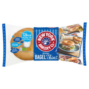 Asda New York Bakery Co 4 Pre-sliced Original Bagel Thins offer