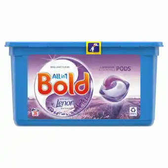 Asda Bold All-in-1 Pods Washing Liquid Capsules Lavender & Camomile 36 Washes offer