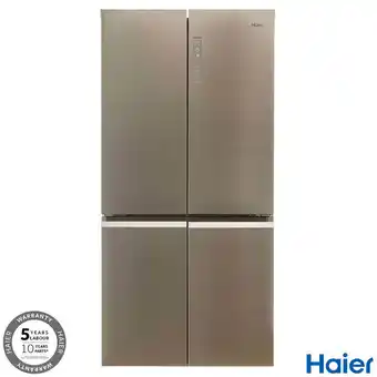 Costco Haier HCR5919FOPG, Multidoor Fridge Freezer, F Rated in Grey offer