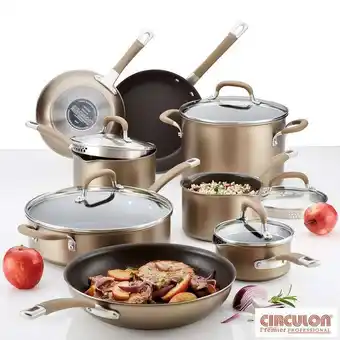 Costco Circulon Premier Hard Anodised Induction 13 Piece Cookware Set in Bronze offer