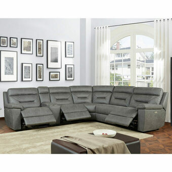 Costco Gilman Creek Justin Grey Fabric Power Reclining Sectional Sofa offer