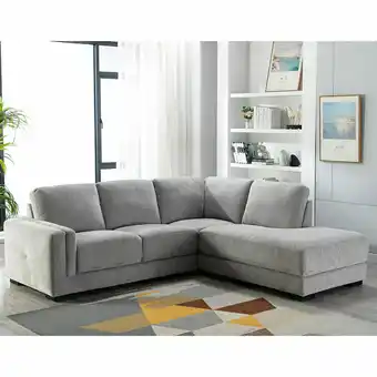 Costco Zoy Sherwood Grey Fabric Sectional Sofa offer