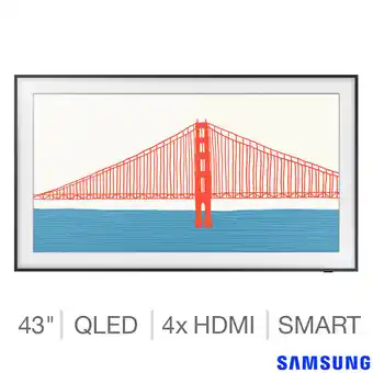 Costco Samsung QE43LS03AAUXXU, The Frame, 43 Inch QLED 4K Ultra HD Smart TV offer