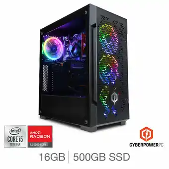 Costco Cyberpower, Intel Core i5, 16GB RAM, 500GB SSD, AMD Radeon RX 6600 XT , Gaming Desktop PC offer