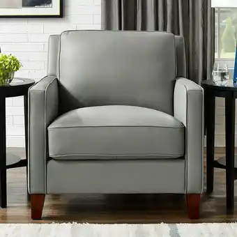 Costco West Park Light Grey Leather Armchair offer