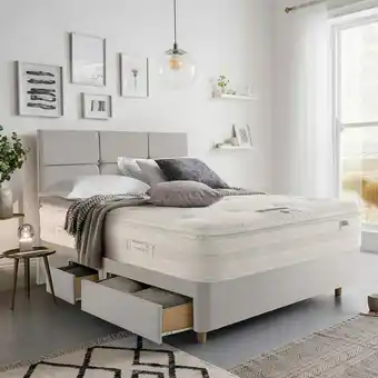 Costco Silentnight Continental Divan Base with Harper Headboard in 4 Colours & 3 Sizes offer