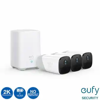 Costco eufyCam 2 Pro 2k - 3 Camera Kit with HomeBase 2 offer