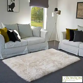 Costco Bowron Sheepskin Area Rug 120 x 180cm in 5 Colours offer