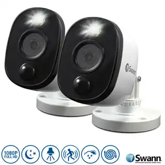 Costco Swann 1080p Thermal Sensing Sensor Warning Light Bullet Security Camera x 2, SWPRO-1080MSFBPK2-EU offer