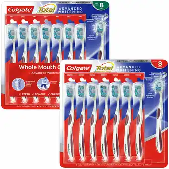 Costco Colgate Total Advanced Whitening Toothbrush, 8 Pack in 2 Varieties offer