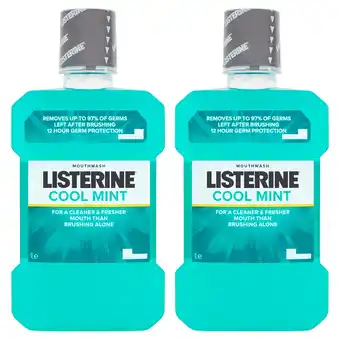 Costco Listerine Cool Mint Mouthwash, 2 x 1L offer