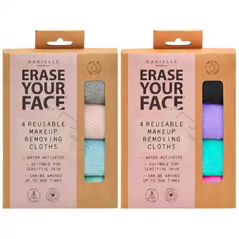 Costco Danielle Creations Erase Your Face Make Up Remover Cloths, 4 Pack in 2 Varieties offer