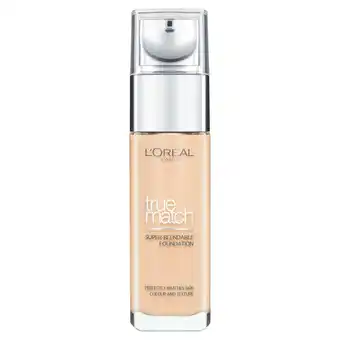 Sainsbury's L'Oreal Paris True Match Foundation 3.W Golden Beige 30ml offer