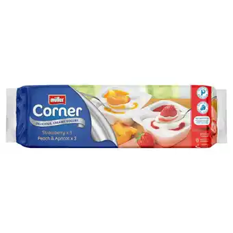 Sainsbury's Muller Corner Strawberry and Peach Apricot Yogurts 6 x 143g offer