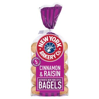 Sainsbury's New York Bakery Co. Bagels, Cinnamon & Raisin x5 offer