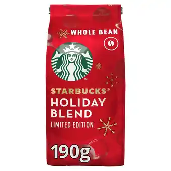 Sainsbury's Starbucks Holiday Blend Limited Edition Medium Roast Whole Bean Coffee Bag 190g offer