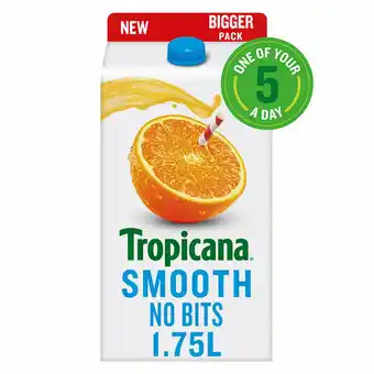 Sainsbury's Tropicana 100% Pure Pressed Smooth Orange Juice, Not From Concentrate 1.75L offer