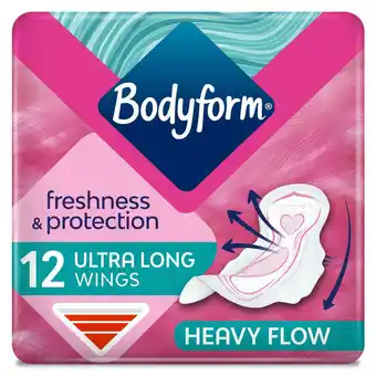 Sainsbury's Bodyform Ultra Long Sanitary Towels Wings x12 offer