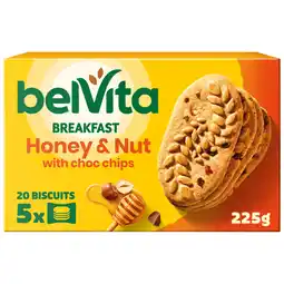 Iceland Belvita Breakfast Biscuits Honey & Nut with Choc Chips 5 Pack 225g offer