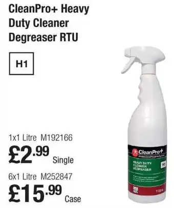Makro CleanPro+ Heavy Duty Cleaner Degreaser RTU 1x1L offer