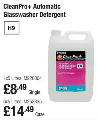 Makro CleanPro+ Automatic Glasswasher Detergent 6x5L offer