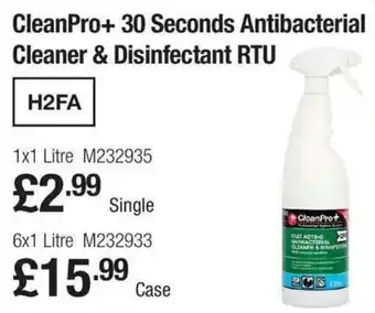 Makro CleanPro+ 30 Seconds Antibacterial Cleaner & Disinfectant RTU 1x1L offer