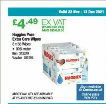 Costco Huggies Pure Extra Care Wipes offer