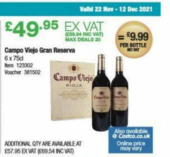 Costco Campo Viejo Gran Reserva offer