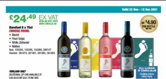 Costco Barefoot 6 X 75 Cl offer