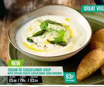 Booker Wholesale Cream of cauliflower soup offer