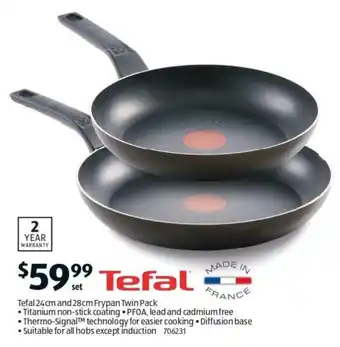 Aldi Tefal 24cm and 28cm Frypan Twin Pack offer